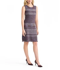 MISOOK Melange Knit Round Neck Sleeveless Sheath Dress