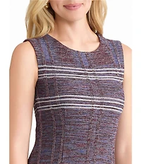 MISOOK Melange Knit Round Neck Sleeveless Sheath Dress