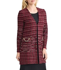 MISOOK Multi-Stitch Knit V-Neck Long Sleeve Cardigan