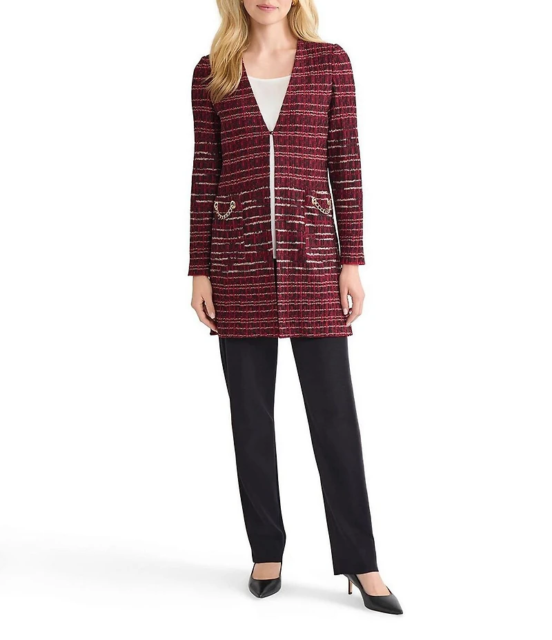 MISOOK Multi-Stitch Knit V-Neck Long Sleeve Cardigan