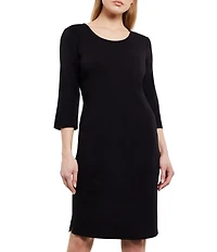 MISOOK Mylana Knit Scoop Neck 3/4 Sleeve Sheath Dress