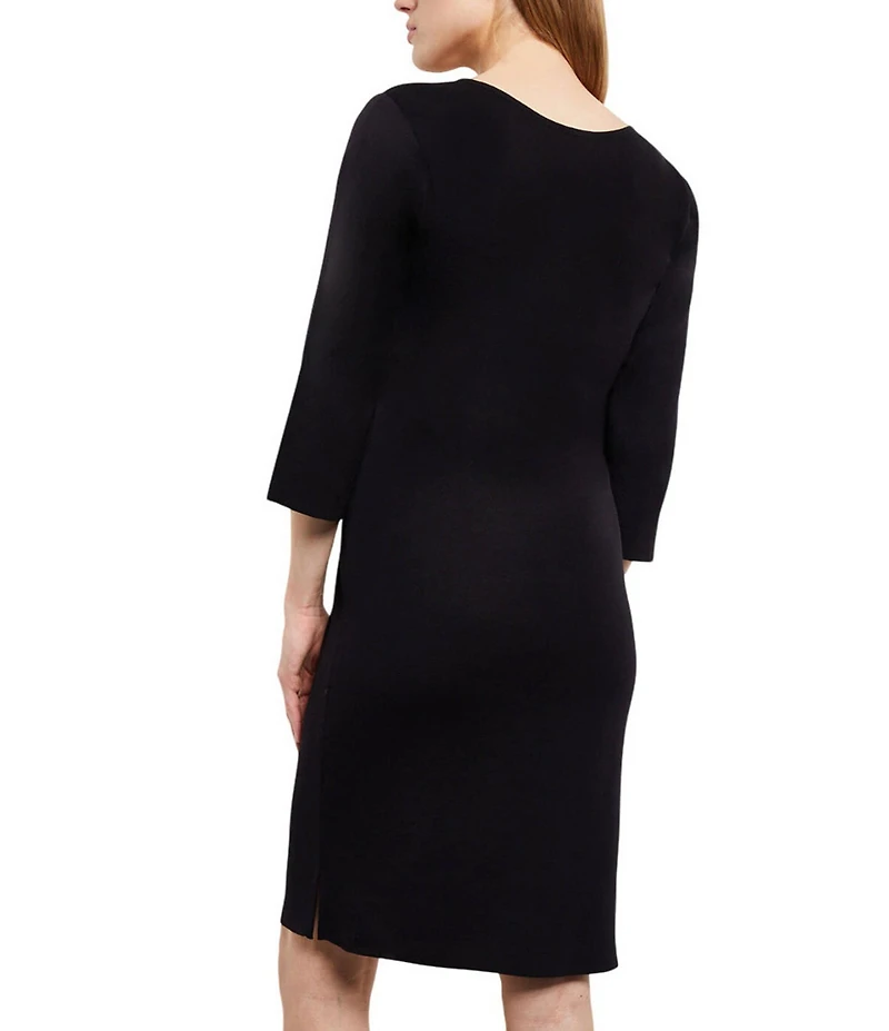 MISOOK Mylana Knit Scoop Neck 3/4 Sleeve Sheath Dress