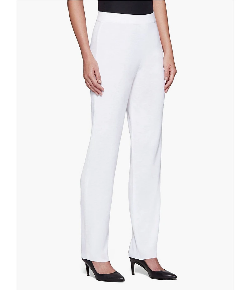 MISOOK Nancy Mylana Knit Flat Front Straight Pants