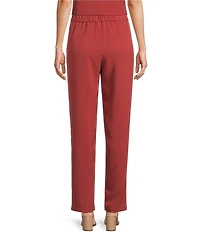 MISOOK Nora Crepe De Chine Elastic Waist Straight Leg Pants