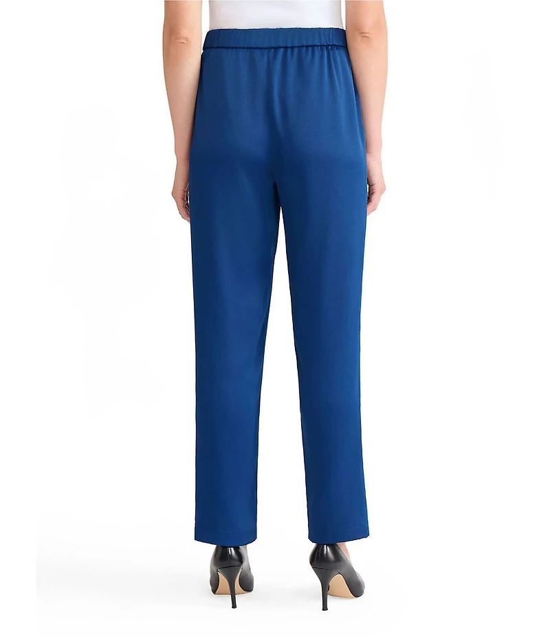 MISOOK Nora Crepe De Chine Elastic Waist Straight Leg Pants