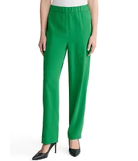 MISOOK Nora Crepe De Chine Elastic Waist Straight Leg Pants