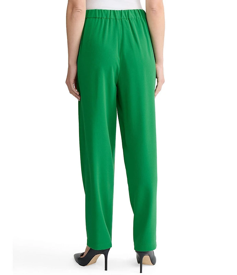 MISOOK Nora Crepe De Chine Elastic Waist Straight Leg Pants