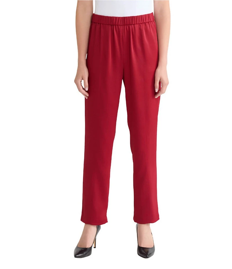 MISOOK Nora Crepe De Chine Elastic Waist Straight Leg Pants