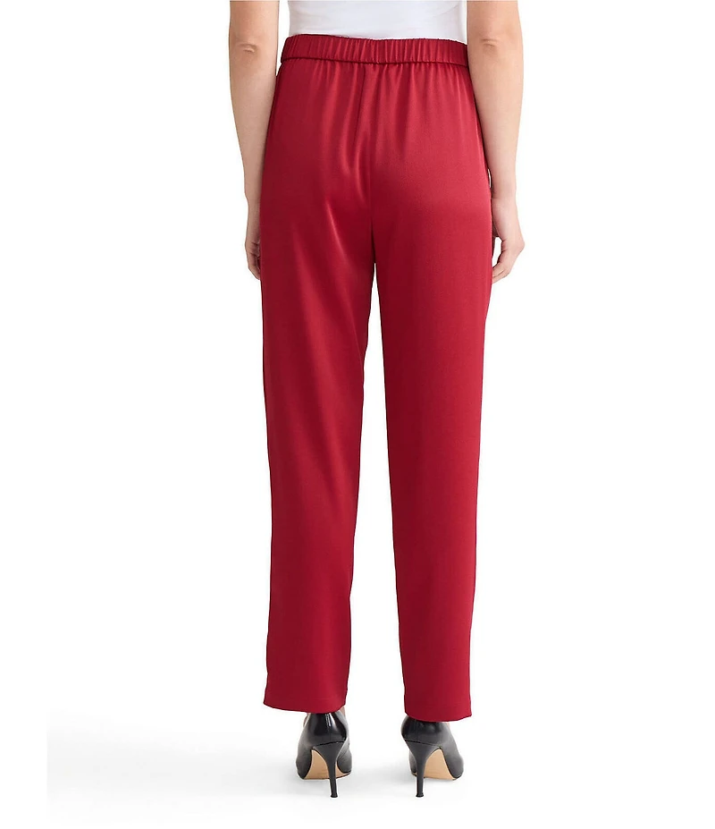 MISOOK Nora Crepe De Chine Elastic Waist Straight Leg Pants