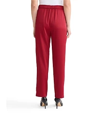 MISOOK Nora Crepe De Chine Elastic Waist Straight Leg Pants