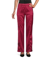MISOOK Nora Crepe De Chine Elastic Waist Straight Leg Pants