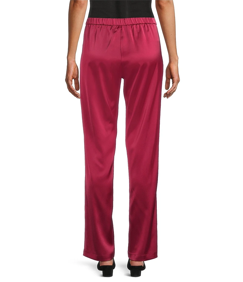 MISOOK Nora Crepe De Chine Elastic Waist Straight Leg Pants