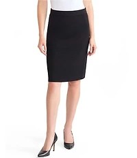 MISOOK Ottoman Stich Knit Straight Pull-On Skirt