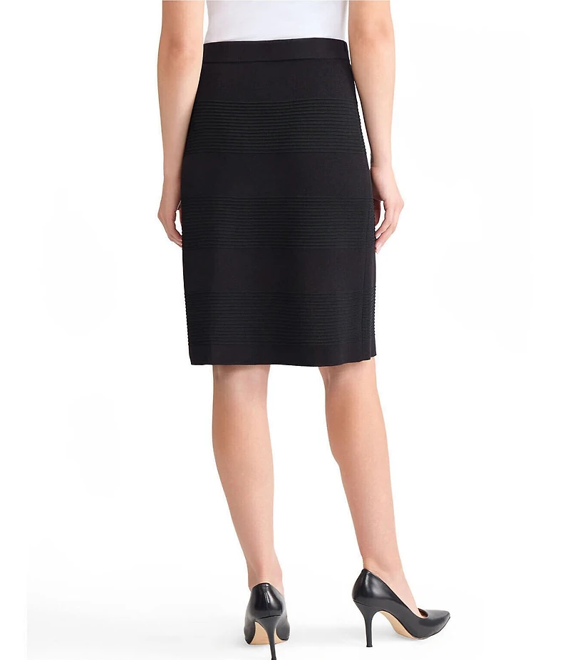 MISOOK Ottoman Stich Knit Straight Pull-On Skirt