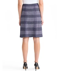 MISOOK Plaid Knit Straight Pull-On Skirt