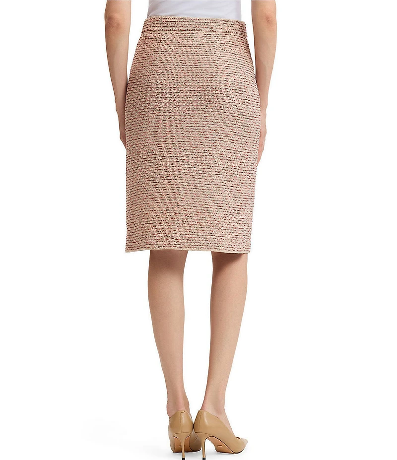 MISOOK Ribbon Tweed Knit Pull-On Pencil Skirt