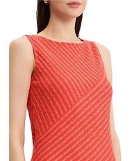 MISOOK Striped Soft Knit Round Neck Sleeveless Midi Dress