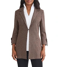 MISOOK Tailored Knit Notch Lapel Tie Cuff Bracelet Sleeve Jacket