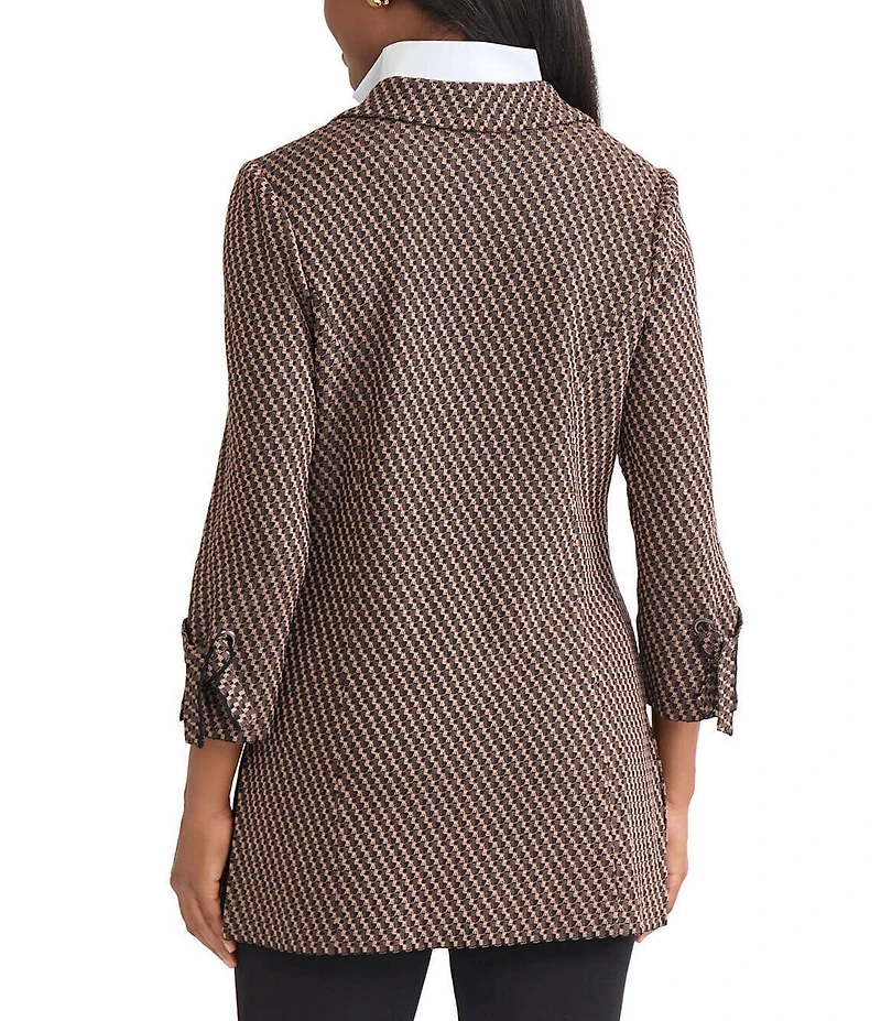MISOOK Tailored Knit Notch Lapel Tie Cuff Bracelet Sleeve Jacket