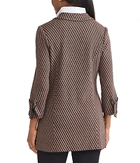 MISOOK Tailored Knit Notch Lapel Tie Cuff Bracelet Sleeve Jacket