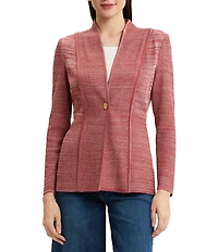 MISOOK Tailored Melange Knit Long Sleeve One Button-Front Jacket