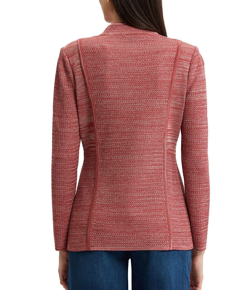 MISOOK Tailored Melange Knit Long Sleeve One Button-Front Jacket
