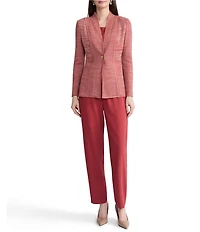 MISOOK Tailored Melange Knit Long Sleeve One Button-Front Jacket