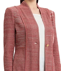 MISOOK Tailored Melange Knit Long Sleeve One Button-Front Jacket