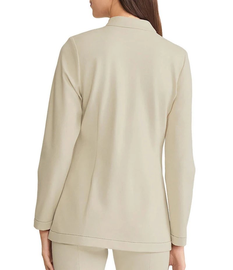 MISOOK Tailored Stretch Ponte Notch Collar Bracelet Sleeve Blazer