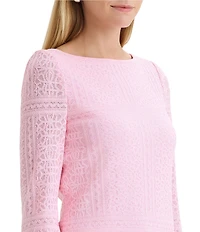 MISOOK Tonal Burnout Soft Knit Boat Neck Long Sleeve Tunic