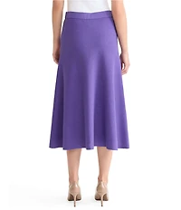 MISOOK Tonal Knit Elastic Waist A-Line Midi Skirt