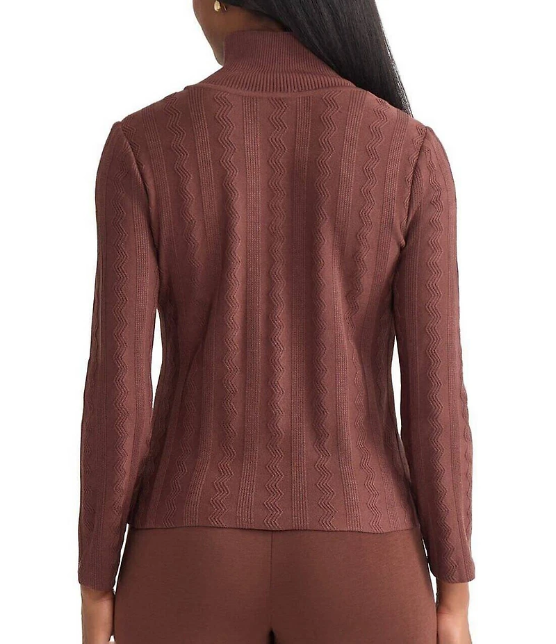 MISOOK Tonal Soft Knit Mock Neck Long Sleeve Top