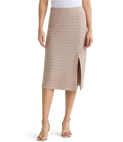 MISOOK Tonal Tweed Knit Straight Skirt