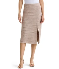 MISOOK Tonal Tweed Knit Straight Skirt