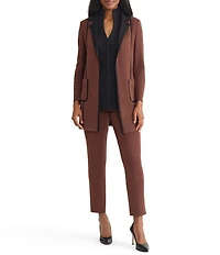 MISOOK Two-Tone Knit Notch Lapel Long Sleeve Jacket