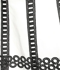 MISOOK Woven Eyelet Lace Contrast Trim Round Neck Sleeveless Fit And Flare Maxi Dress