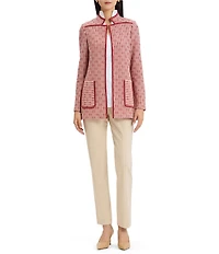 MISOOK Wrinkle-Resistant Knit Striped Inverted Notch Collar Long Sleeve Jacket