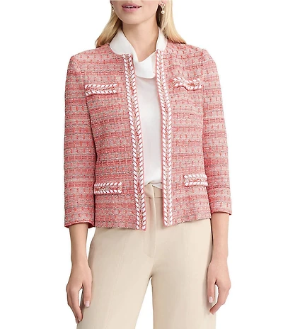 MISOOK Wrinkle-Resistant Knit Whipstitch Trim Jacket