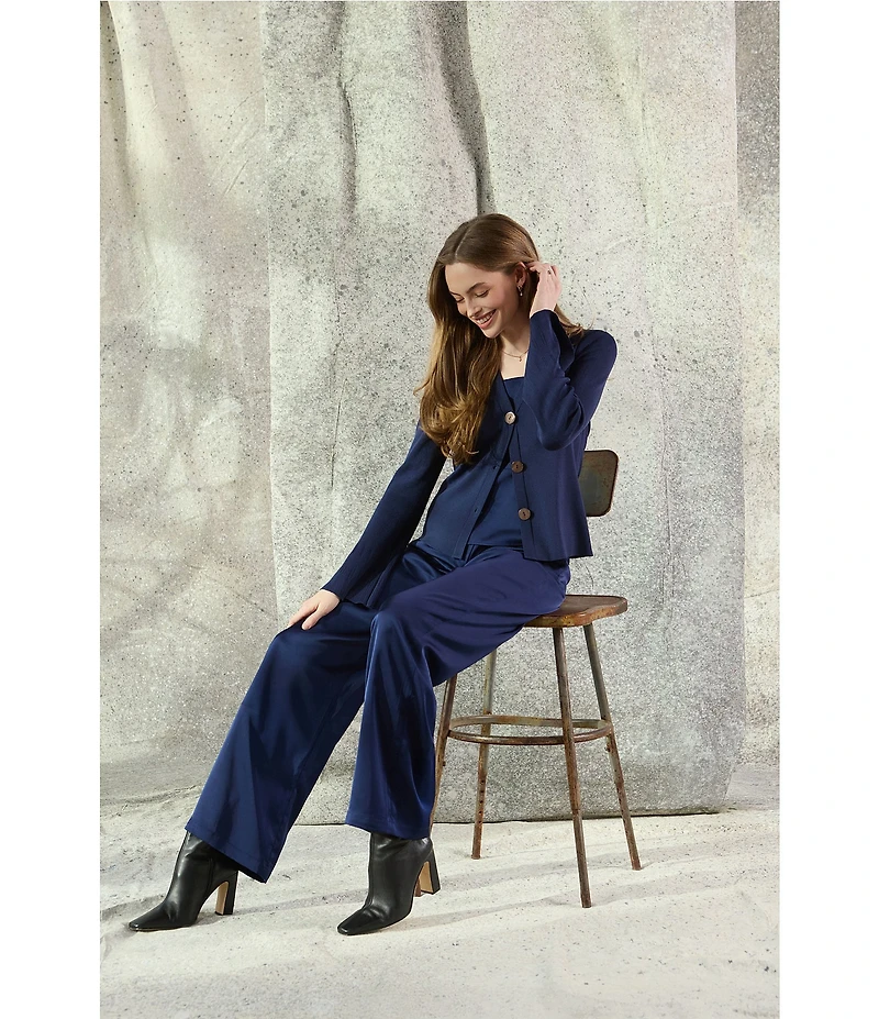 MISOOK x Lani Lynn Crepe De Chine High Rise Wide Leg Pants
