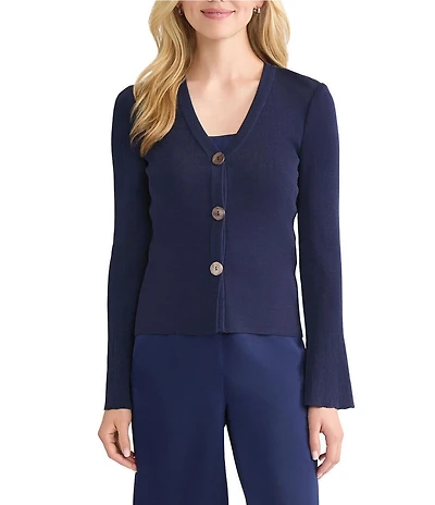 MISOOK x Lani Lynn Knit V-Neck Long Bell Sleeve Cardigan