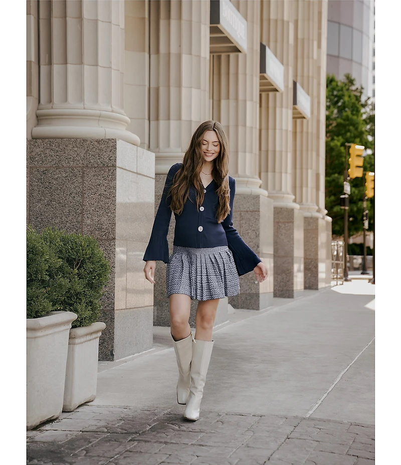 MISOOK x Lani Lynn Knit V-Neck Long Bell Sleeve Cardigan