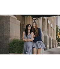 MISOOK x Lani Lynn Pleated Knit Drop Waist Mini Skirt