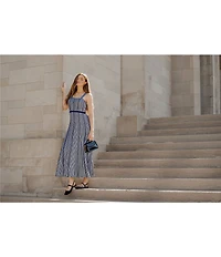 MISOOK x Lani Lynn Vertical Stripe Knit Sweetheart Neck Sleeveless A-Line Maxi Dress