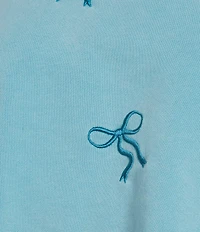 Miss Chievous Crew Neck Bow Embroidered Long Sleeve Top