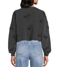 Miss Chievous Crew Neck Floral Embroidered Long Sleeve Top