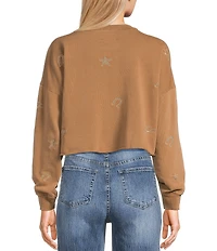 Miss Chievous Crew Neck Western Embroidered Long Sleeve Top