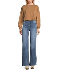 Miss Chievous Crew Neck Western Embroidered Long Sleeve Top
