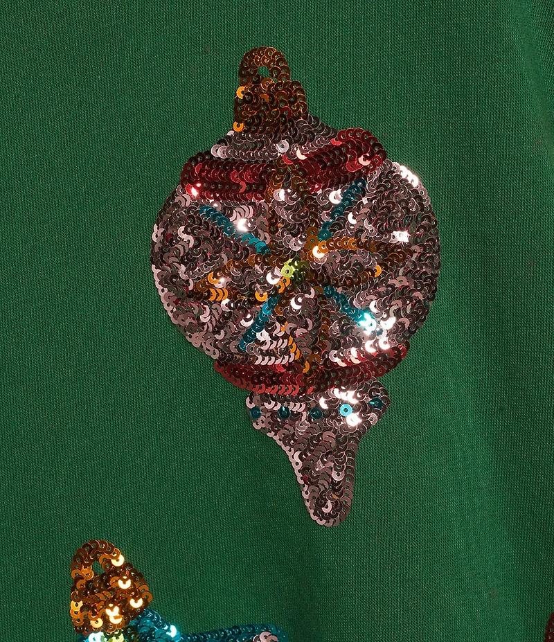 Miss Chievous Oversized Embroidered Sequin Ornament Long Sleeve Pullover