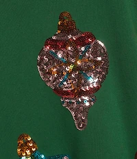 Miss Chievous Oversized Embroidered Sequin Ornament Long Sleeve Pullover