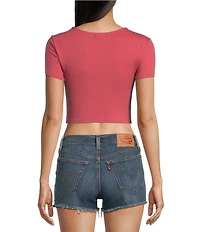 Miss Chievous Short Sleeve Cut Out Fashion Top